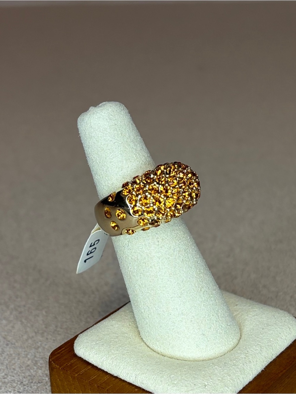 Camille Lucie Gold Pave Crystal Dome Ring